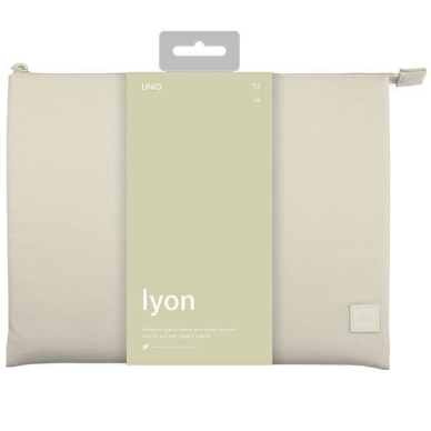 Universalus Dėklas UNIQ Lyon Sleeve 14" Waterproof RPET Kreminis  2