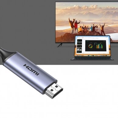 USB C - HDMI 2.1 8K 60Hz Cable 1.5m Ugreen CM565 - Gray 6