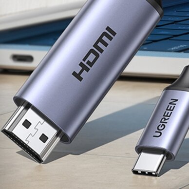 USB C - HDMI 2.1 8K 60Hz Cable 1.5m Ugreen CM565 - Gray 7