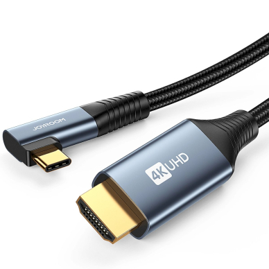 USB-C - HDMI Kabelis Joyroom SY-20C1 angled 4K 60Hz 2m – pilkas