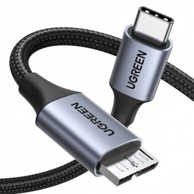 USB C / micro USB-B 3.0 cable Ugreen US565 5Gb/s 3A 0.5m - gray