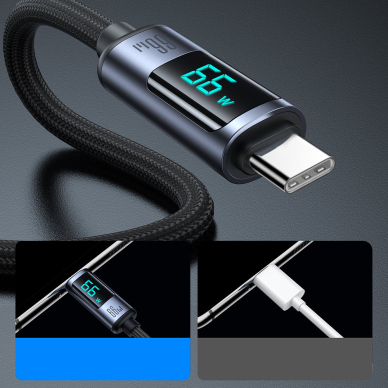 USB C - USB A cable 66W 1.2m with LED display Joyroom S-AC066A16 - Juodas 4