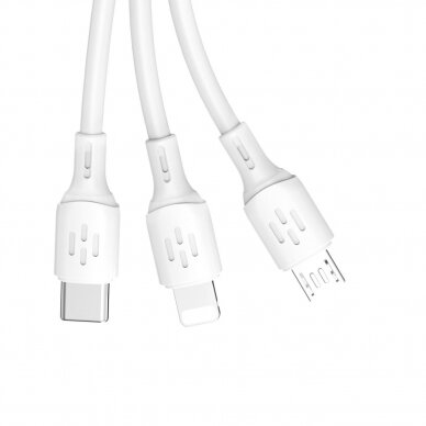 USB cable - USB C / micro USB / Lightning 480Mb/s 6A 1.2m - Baltas 1