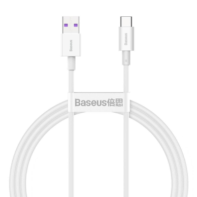 Akcija! USB kabelis Baseus Superior USB į Type-C 66W 2.0m baltas CATYS-A02