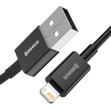 USB kabelis Baseus Superior USB - Lightning fast charging data cable 2,4 A 1 m juodas (CALYS-A01) 1