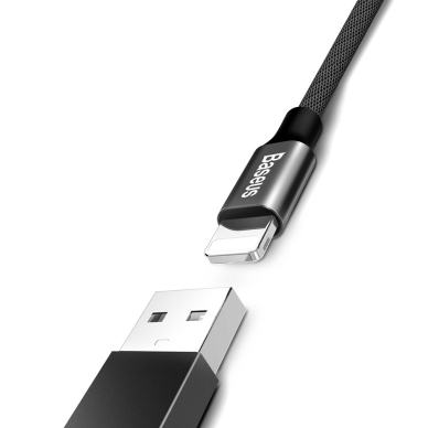 USB Kabelis Baseus Yiven Usb / Lightning Su Medžiaginiu Pynimu 1,2M Juodas 3