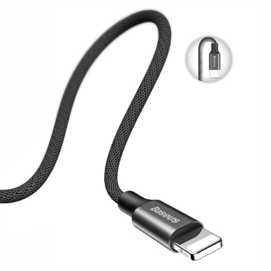 USB Kabelis Baseus Yiven Usb / Lightning Su Medžiaginiu Pynimu 1,2M Juodas 4