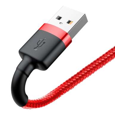 USB Kabelis Durable Nylon Braided Wire Usb / Lightning Qc3.0 2.4A 0,5M raudonas (Calklf-A09) 2