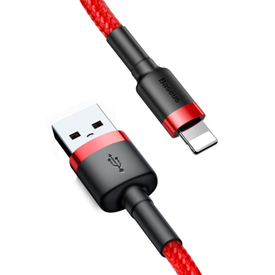 USB Kabelis Durable Nylon Braided Wire Usb / Lightning Qc3.0 2A 3M raudonas (Calklf-R09) UGLX912 1