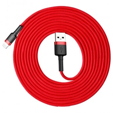 USB Kabelis Durable Nylon Braided Wire Usb / Lightning Qc3.0 2A 3M raudonas (Calklf-R09) UGLX912