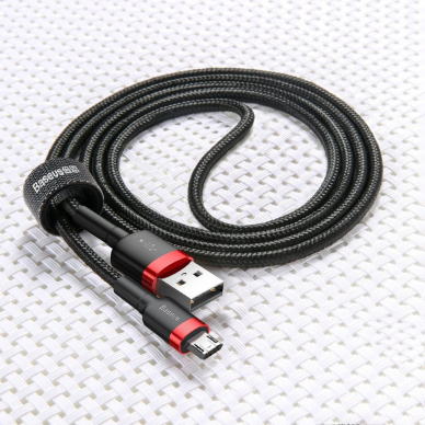 USB Kabelis Durable Nylon Braided Wire Usb / Micro Usb 2A 3M Juodas/pilkas (Camklf-Hg1) UGLX912 9