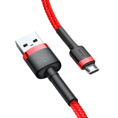 USB Kabelis Durable Nylon Braided Wire Usb / Micro Usb Qc3.0 1.5A 2M raudonas (Camklf-C09) UGLX912 2