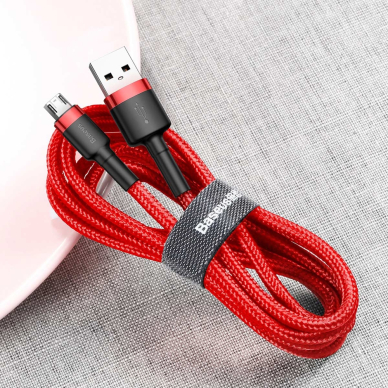 USB Kabelis Durable Nylon Braided Wire Usb / Micro Usb Qc3.0 1.5A 2M raudonas (Camklf-C09) UGLX912 6