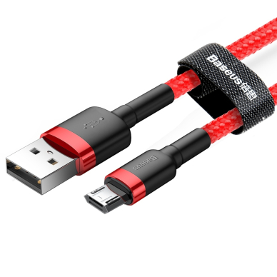 USB Kabelis Durable Nylon Braided Wire Usb / Micro Usb Qc3.0 1.5A 2M raudonas (Camklf-C09) UGLX912 8