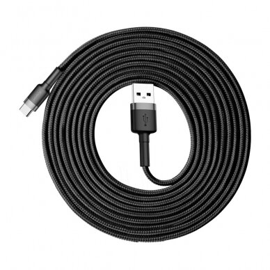 USB Kabelis Durable Nylon Braided Wire Usb / Usb-C Qc3.0 2A 3M Juodas/pilkas (Catklf-Ug1) 7