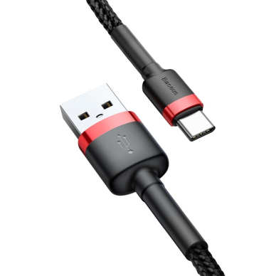 USB Kabelis Durable Nylon Braided Wire Usb / Usb-C Qc3.0 2A 3M Juodas/raudonas (Catklf-U91) 6