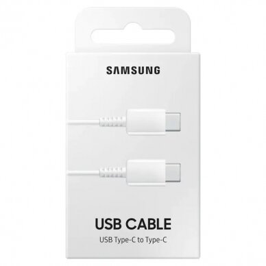 USB kabelis originalus Samsung EP-DA705 Type-C-Type-C 1.0m pakuotėje baltas