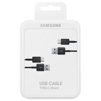 USB kabelis originalus Samsung EP-DG930 Type-C 1.5m 2vnt. pakuotėje juodas