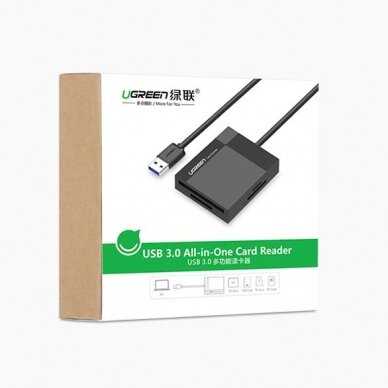 USB Kabelis Ugreen 3.0 SD / micro SD / CF / MS card reader Juodas (CR125 30333) 4