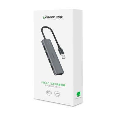 USB Kabelis Ugreen - 4x USB 3.2 Gen 1 HUB with micro USB power port + Bluetooth 4.0 USB adapter gray (CM219 70336) 4