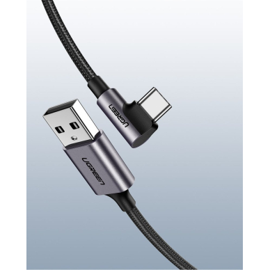 USB Kabelis Ugreen - USB Type C angled kabelis 2m 3A pilkas (50942)  UGLX912 10