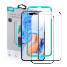 [Užsakomoji prekė] Apsauginis stikliukas iPhone 15 (set 2) - ESR TempeRed Glass - Juodas