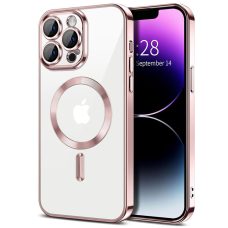 [Užsakomoji prekė] Dėklas iPhone 14 Pro Max - Techsuit Luxury Crystal MagSafe - rožinis