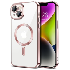 [Užsakomoji prekė] Dėklas iPhone 14 - Techsuit Luxury Crystal MagSafe - rožinis