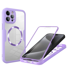 [Užsakomoji prekė] Dėklas iPhone 15 Pro Max + Cover - Techsuit ColorVerse 360 MagSafe MagSafe Series - violetinis