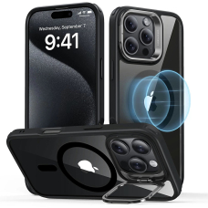 [Užsakomoji prekė] Dėklas iPhone 16 Pro - ESR Classic Hybrid HaloLock Kickstand - Skaidrus Black