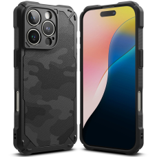 [Užsakomoji prekė] Dėklas iPhone 16 Pro Max - Ringke Rugged Gear - Camo Black