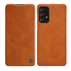 [Užsakomoji prekė] Dėklas iPhone 16 Pro - Nillkin Qin Prop Leather Case - rudas