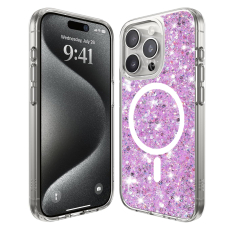 [Užsakomoji prekė] Dėklas iPhone 16 Pro - Techsuit Sparkly Glitter - Magenta