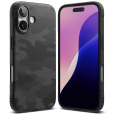 [Užsakomoji prekė] Dėklas iPhone 16 - Ringke Onyx Design - Camo Black