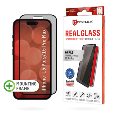 [Užsakomoji prekė] Grūdintas stikliukas iPhone 16 Pro - Displex Real Glass Privacy Full Cover - Juodas