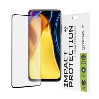 [Užsakomoji prekė] Apsauginis stikas Xiaomi Redmi Note 10 5G / Poco M3 Pro 5G - Techsuit 111D Full Cover / Full Glue Glass - Juodas