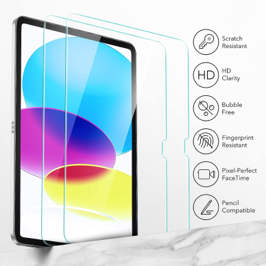 [Užsakomoji prekė] Apsauginis stikliukas iPad 10 (2022) 10.9 (2vnt) - ESR Tempered Glass 9H - Skaidrus 2