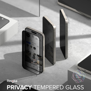 [Užsakomoji prekė] Apsauginis stikliukas iPhone 15 Plus - Ringke Cover Display Tempered Glass - Privacy 1