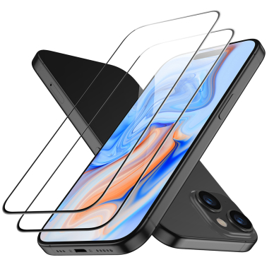 [Užsakomoji prekė] Apsauginis stikliukas iPhone 15 Plus (set 2) - ESR TempeRed Glass - Juodas 1