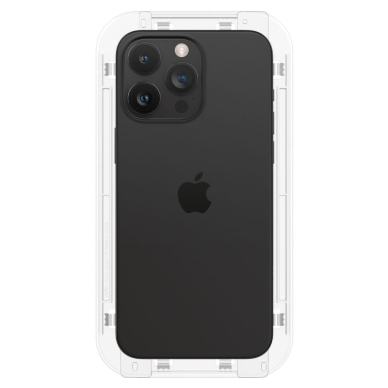 [Užsakomoji prekė] Apsauginis stikliukas iPhone 15 Pro (2vnt) - Spigen Glas.TR EZ FIT - Juodas 6