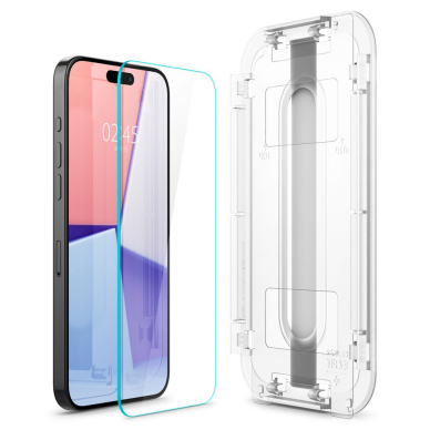 [Užsakomoji prekė] Apsauginis stikliukas iPhone 15 Pro (2vnt) - Spigen Glas.TR EZ FIT - Skaidrus 2