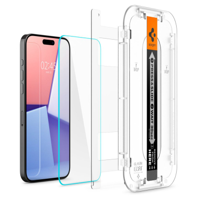 [Užsakomoji prekė] Apsauginis stikliukas iPhone 15 Pro (2vnt) - Spigen Glas.TR EZ FIT - Skaidrus 5