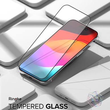 [Užsakomoji prekė] Apsauginis stikliukas iPhone 15 Pro - Ringke Cover Display Tempered Glass - Juodas 1