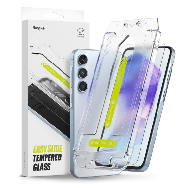 [Užsakomoji prekė] Apsauginis stikliukas Samsung Galaxy A55 5G (set 2) - Ringke Easy Slide Tempered Glass - Permatomas