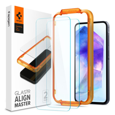 [Užsakomoji prekė] Apsauginis stikliukas Samsung Galaxy A55 5G (set 2) - Spigen Glas.TR Align Master - Permatomas