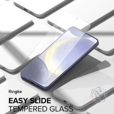 [Užsakomoji prekė] Apsauginis stikliukas Samsung Galaxy S24 (set 2) - Ringke Easy Slide Tempered Glass - Permatomas 1