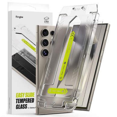 [Užsakomoji prekė] Apsauginis stikliukas Samsung Galaxy S24 Ultra (set 2) - Ringke Easy Slide Tempered Glass - Permatomas