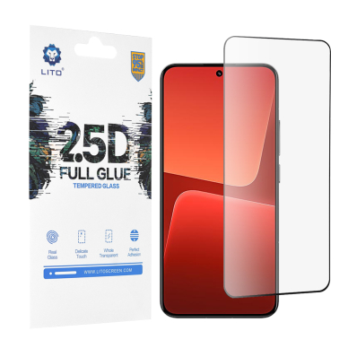 [Užsakomoji prekė] Apsauginis stikliukas Xiaomi 13 - Lito 2.5D FullGlue Glass - Juodas