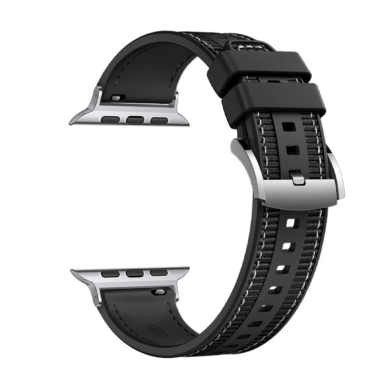 [Užsakomoji prekė] Apyrankė laikrodžiui Apple Watch 1/2/3/4/5/6/7/8/9/SE/SE 2/Ultra/Ultra 2 (42/44/45/49mm) - Techsuit Watchband (W051) - Juodas