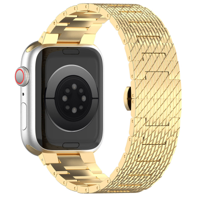 [Užsakomoji prekė] Apyrankė laikrodžiui Apple Watch 1/2/3/4/5/6/7/8/9/SE/SE 2/Ultra/Ultra 2 (42/44/45/49mm) - Techsuit Watchband (W052) - auksinis 2